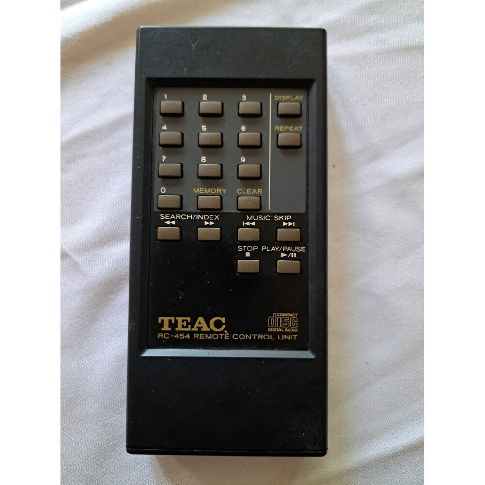 TEAC RC-454 Black Remote Control Unit for Compact Disc Digital‎ Audio Player